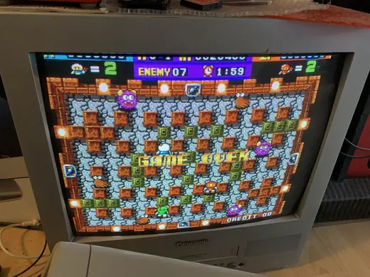 Platine Dynablaster am Testmonitor