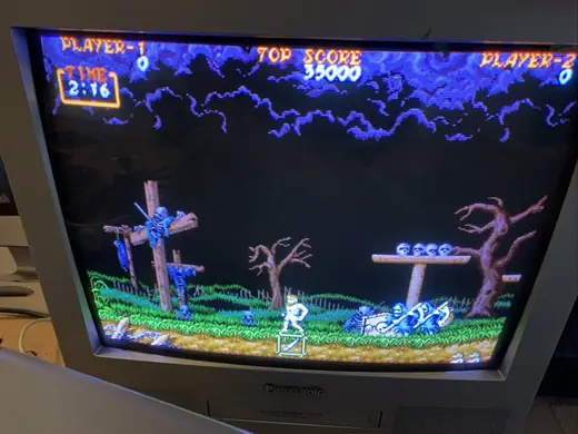 Platine Ghouls ’n Ghosts am Testmonitor